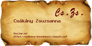 Csákány Zsuzsanna névjegykártya