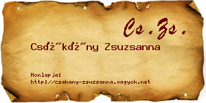 Csákány Zsuzsanna névjegykártya